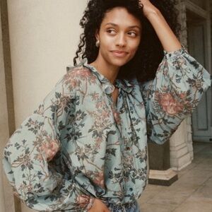 Doen Rosebay top | Bluebell Summer Floral print -  Small